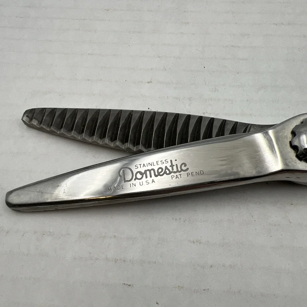 Domestic Stainless Steel Pinking Shears Without Box Vintage Made‎ In USA